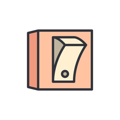 Isolated Electric Light Switch Icon On Transparent Background Illustration