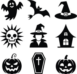halloween icons set