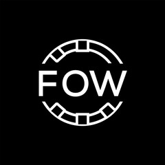 FOW “Modern FVA Monogram Logo Design,  FOW Later Logo , Sleek Minimalist Letter mark in Circle, High-Contrast Branding Concept”

