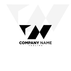 Fototapeta premium MODERN TW LETTER LOGO DESIGN INITIAL BUSINESS SYMBOL ICON VECTOR