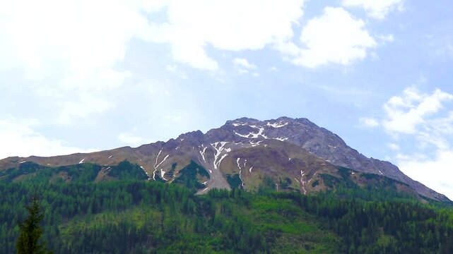 Panoramic view Marienberg mountain alpine landscape in Alps Tyrol Austria.