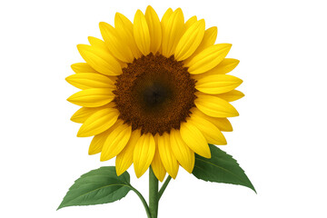 Obraz premium Sunflower blooming with transparent background showing its freshness and beauty