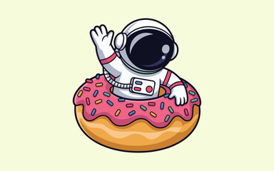 Donut vector design, vector illustration, Donut design, silhouette style.
