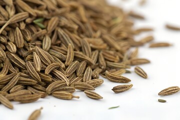 cumin seeds on white
