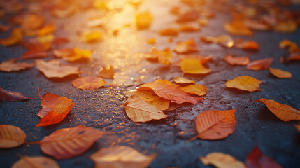 autumn leaves on the ground