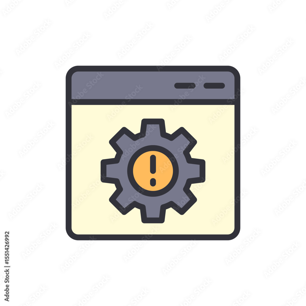 Poster system error notification displayed within application window frame