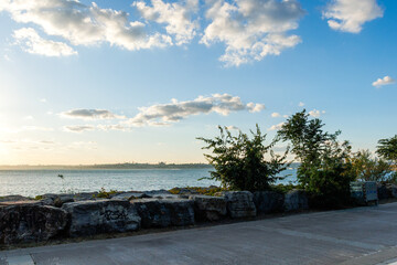 view of the marmara sea from the Kadıköy coastline and clouds