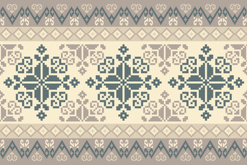 Geometric Pixelated Ethnic Textile Art