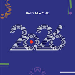2026 Happy New Year design vector. trendy new year 2025 design template. and merry Christams 