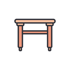 Illustration Of A Simple Empty Desk With A Transparent Background