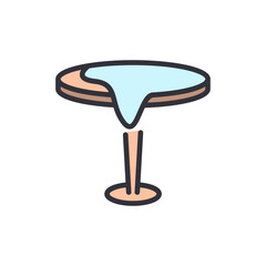 Cartoonish Table With Light Blue Cloth In Transparent Background Design