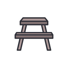 Stylized Picnic Table Illustration For Outdoor Gatherings And Leisure