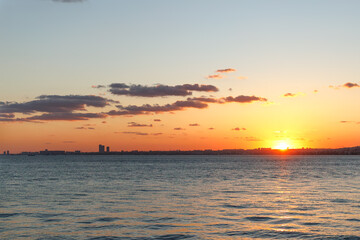 sunset over the istanbul city and marmara sea