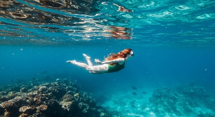 Girl and the underwater world