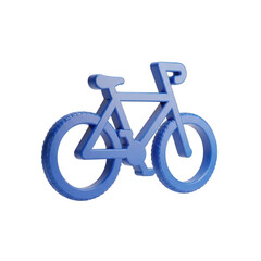 Fototapeta premium 3d icon of a blue 3d icon of a bicycle isolated on transparent background