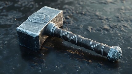 3D Render Fantasy Hammer Element for Creative Projects