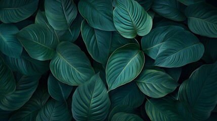 Elegance of Cannifolium Spathiphyllum Leaves in Abstract Form
