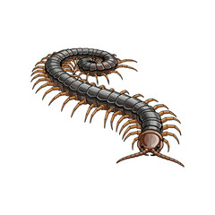 Vector illustration of a centipede on a white background