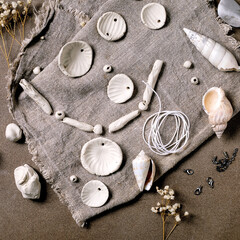 handcrafted beads from raw porcelain
