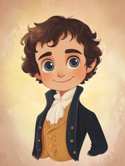 Pride and prejudice character, cute illustration 