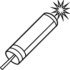 Minimal Firecracker Line Art Design