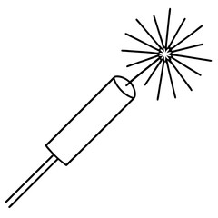 Minimal Firecracker Line Art Design