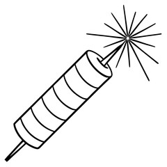 Minimal Firecracker Line Art Design