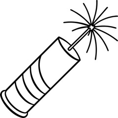 Minimal Firecracker Line Art Design