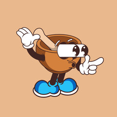 Retro character design of suprised mortar