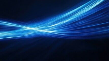 Fototapeta premium Abstract blue light trails on dark background