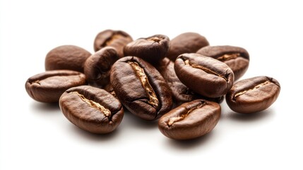 Obraz premium Roasted coffee beans clustered close together