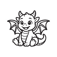 Simple cute dragon drawing for children’s art projects storybooks and products