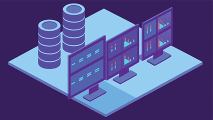 Fototapeta premium Smart City Management Dashboard With Data - Futuristic Isometric Illustration