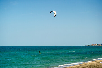 kitesurfing in the sea in Bugaria