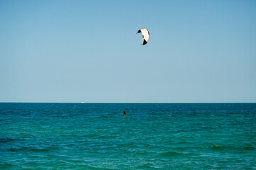 kitesurfing in the sea in Bugaria