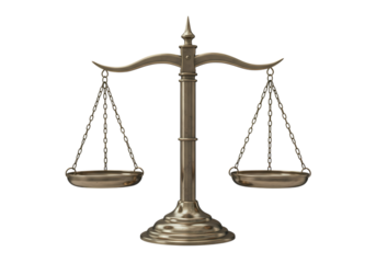 Scales of Justice A Symbol of Legal Equilibrium isolated on transparent background