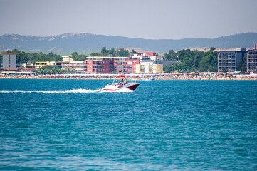 motor boat on the sea in Bulgaria