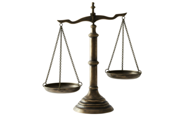 The Scales of Justice A Symbol of Legal Equilibrium isolated on transparent background
