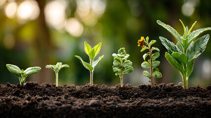  Illustration of Plant Growth Stages from Seed to Mature Plant Symbolizing Development Success and Natural Progression in Life Cycle Concept46670050 4