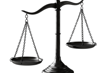 Scales of Justice A Symbol of Balance and Equity isolated on transparent background
