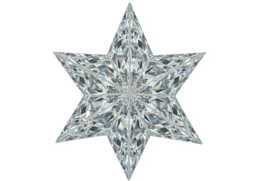 Intricate SixPointed Star Design isolated on transparent background