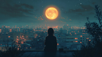 woman in the night city