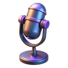 3d rendered microphone purple and blue gradient design illustration isolated on white background