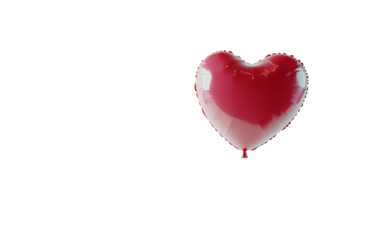 Romantic heart-shaped pink balloon filled with helium designed for festive occasions like birthdays anniversaries or Valentine's Day isolated on transparent background PNG