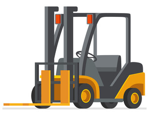 Illustration of a Forklift Truck Isolated on White Background Vector