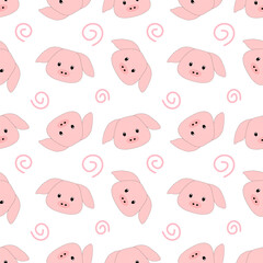 Fototapeta premium seamless pattern with funny pigs