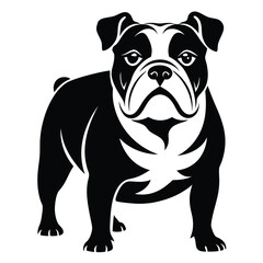 Majestic Bulldog Illustration A Powerful Silhouette Depicting Strength Loyalty and the Quintessential Breed Characteristics with Fine Art Detailing