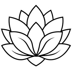 Minimal Lotus Line Art Illustration