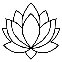 Minimal Lotus Line Art Illustration