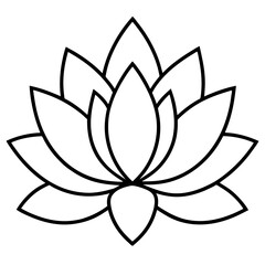 Minimal Lotus Line Art Illustration